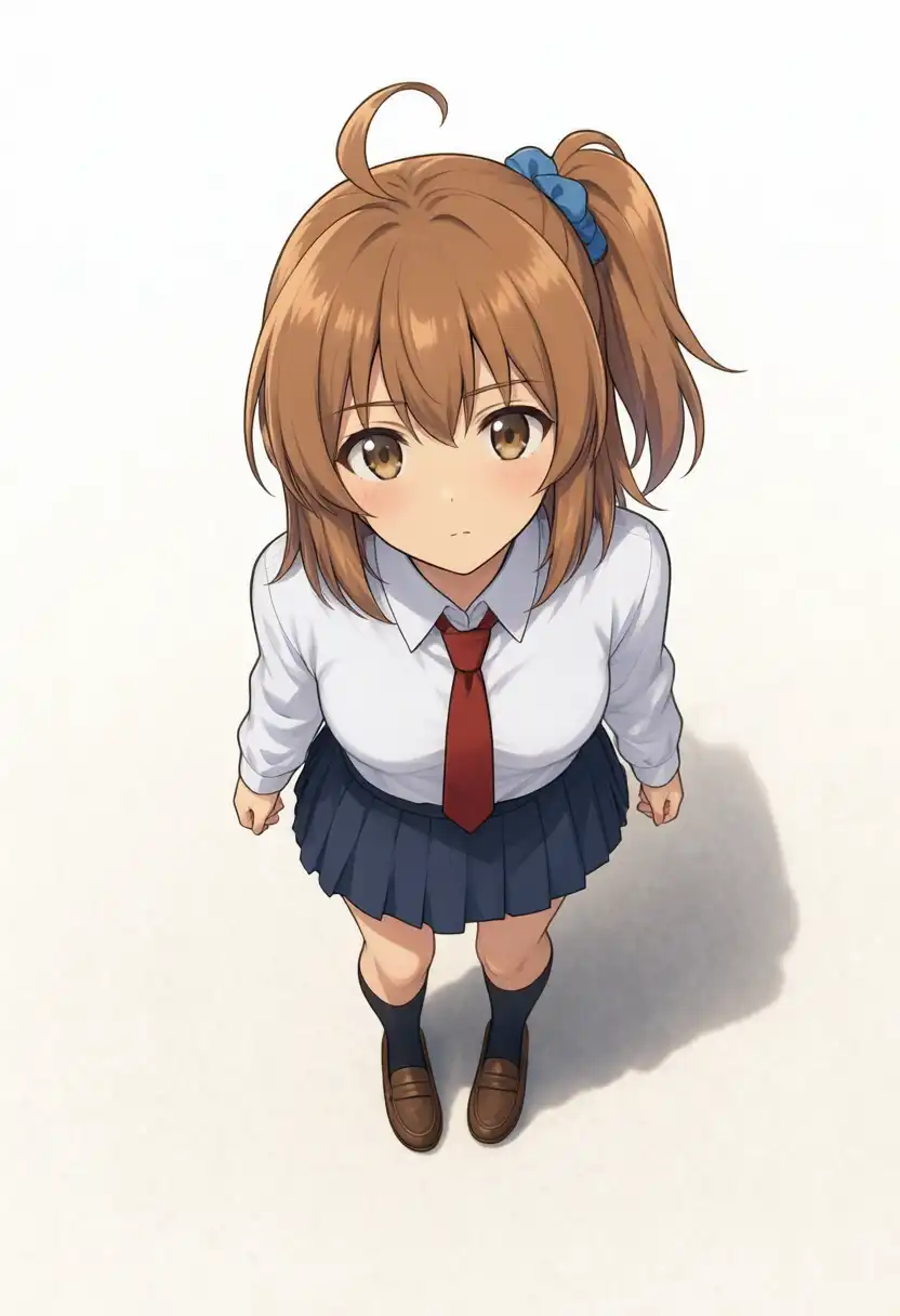 Kana-chan's standing image edited into an overhead shot without a cache