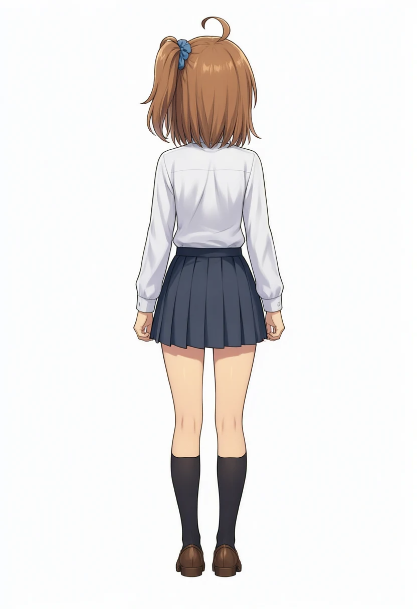 Kana-chan seen directly from behind. The side ponytail is on screen left