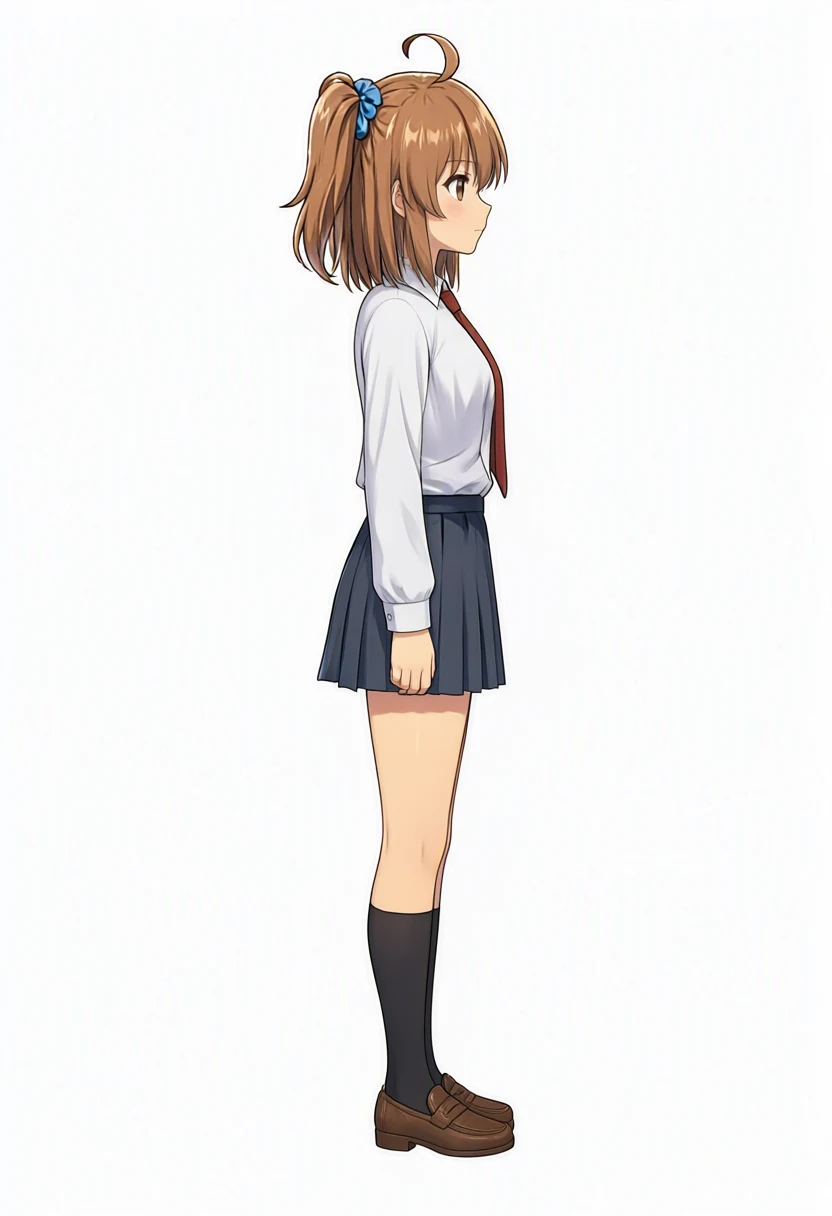 Kana-chan seen from her right with front and rear references. The knot is still on the near side